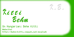 kitti behm business card